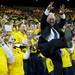 Michigan Alumni Pep Band director John Wilkins dances during the game against Indiana on Sunday, March 10. Daniel Brenner I AnnArbor.com